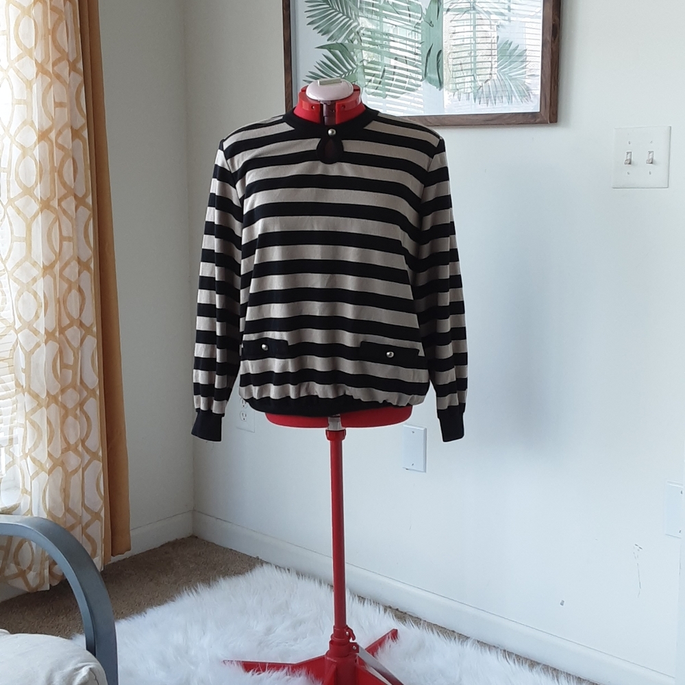 Limited Editions black and cream striped sweater
